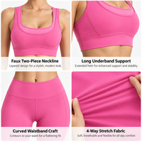 Ensemble de vêtements de sport pour femmes OEM, 2 pièces, uni, léger, respirant, extensible dans quatre directions, anti-odeur, anti-UV, séchage rapide, évacuation de la transpiration