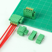 15EDGKDM-3.81MM Terminal de cableado de resorte sin tornillos con brida Reemplace Phoenix 1,5 STF Bloque de terminales verde macho y hembra