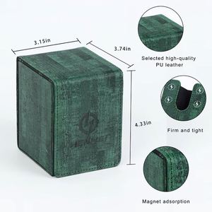 Boîte à cartes magnétique compacte FX Slim en cuir PU à chargement par le haut pour le voyage, étui de rangement pour jeux de cartes - Product Image 2