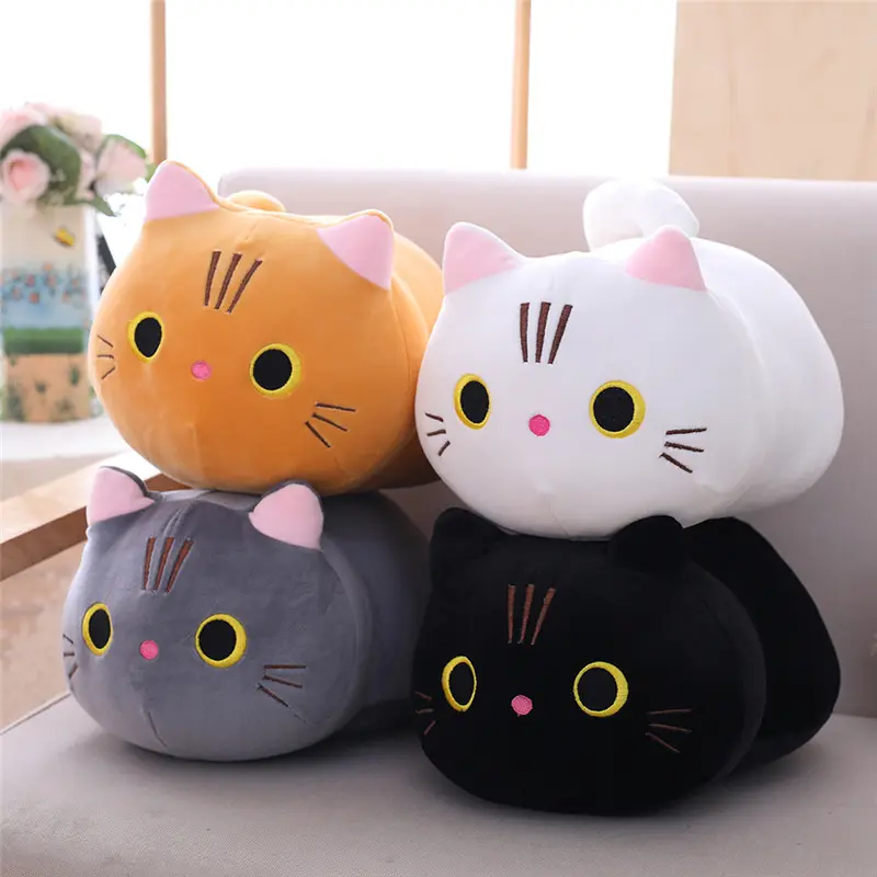 Wholesale Cute Soft Stuffed Animal Hugging Stuffing Cartoon Cat Plush Pillow