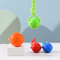2025 jouets pour chiens interactifs pour animaux de compagnie chiot molaire morsure jouet en caoutchouc cordes élastiques nettoyage des dents de chien mâcher boule d'aspiration jouets corde en Nylon