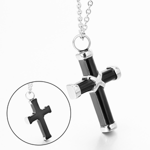 Mujeres Hombres Impermeable Cruz Colgante Acero Inoxidable Cremación Urna Colgante Collar - Product Image 3
