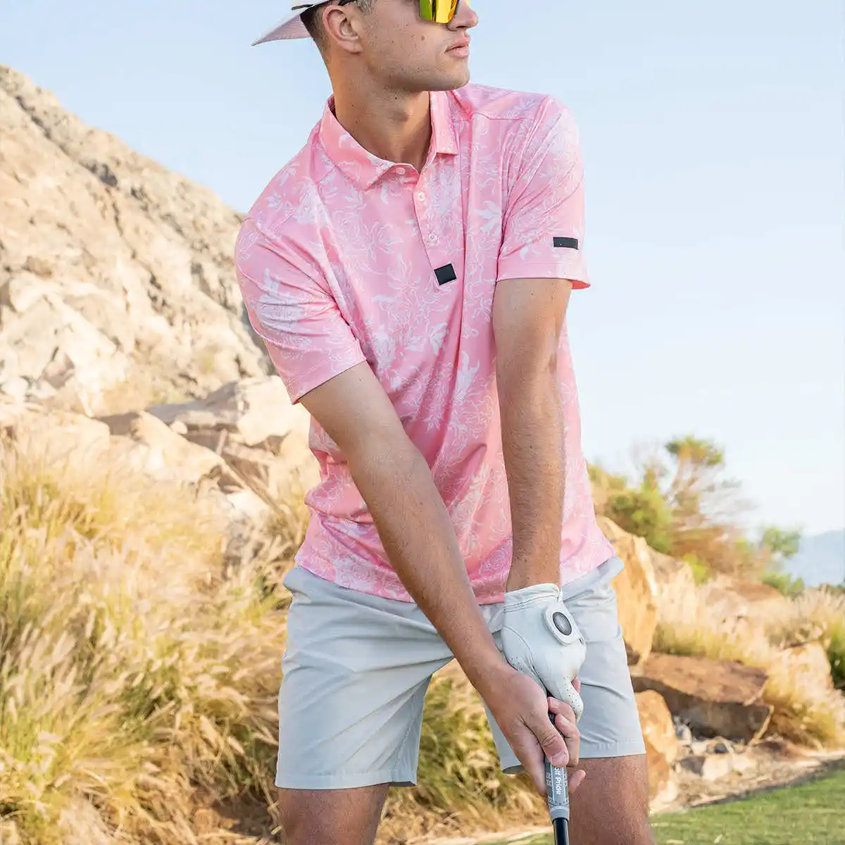 Atacado Sportswear Camisa De Golfe Poliéster Spandex Sublimação Bordado Logotipo Quick Dry Golf Camisa Polo Dry Fit T-shirt dos homens