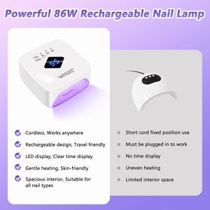 S10 LED Nail Salon Curing Art Manicure Machine Salon Polish Gel Dryer UV Nail Lamp for Nails 120W RechargableL Cordless SUN S10 - Product Image 3