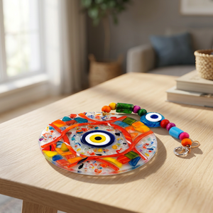 12X22 cm Verre Evil Eyes Décoration Murale Panneaux de Vitrail - Product Image 3