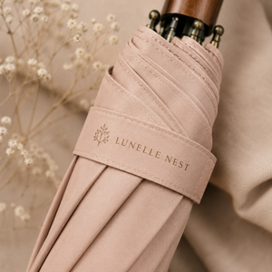 Parapluie droit personnalisé haut de gamme en bois massif avec poignée courbée, diamètre 112 cm, résistant au vent 60 mph, tissu 190T, ouverture manuelle, avec logo - Product Image 3