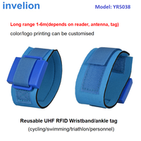 Bracelet RFID UHF réutilisable, étiquette de cheville longue portée 1-6M, puce de chronométrage RFID UHF passive EPC Gen2 pour triathlon, natation, cyclisme, VTT