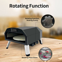 Four à pizza miniature autonome en acier inoxydable avec pierre rotative, alimenté au gaz, pour hôtel, voiture et usage extérieur