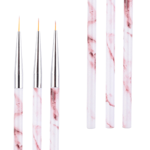 Ensemble de 3 pinceaux à ongles à paillettes effet marbre, manche en plastique, poils Kolinsky, pour acrylique, outils à marque privée - Product Image 4