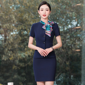Women's Flight Attendant Uniform Business Suit Long Sleeve Polyester Stewardess Uniform For Airline <b>Work</b> - Product Image 2