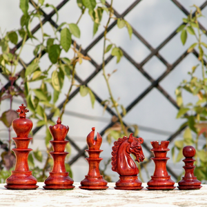 Aerno Staunton Foldable Tabletop Game <b>Set</b> Padauk <b>Wood</b> <b>Chess</b> Pieces Metal Core Kids Board Cardboard Wooden Packaging - Product Image 1