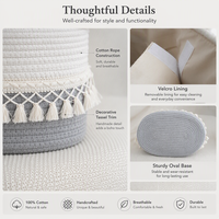 Panier de rangement multifonctionnel en corde de coton fait main pour couches de bébé, idéal pour la vente en gros