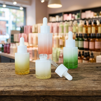 Flacon compte-gouttes en verre dépoli coloré de 30 ml pour sérum cosmétique, utilisé pour l'huile de soin de la peau, flacon compte-gouttes en verre dépoli coloré