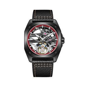 Montre Homme Original marca <span class=keywords><strong>AESOP</strong></span> 7067 lujo hombres Tourbillon relojes hueco esqueleto Cool hombre cuero reloj mecánico - Product Image 6