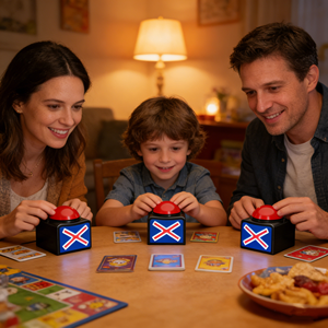 Sistema Interactivo de Respuestas con Botón de Respuesta Estilo Family Feud X para Noches de Preguntas en Casa, Registra con Precisión Quién Responde Primeramente para un Juego Justo - Product Image 1