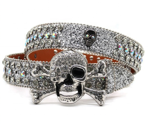 Cinturón de cuero occidental BB <span class=keywords><strong>Simon</strong></span> para mujer, cinturón con remaches de diamantes de imitación, cinturones de cuero Pu para mujer de alta calidad para vestido - Product Image 2