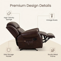 Ensemble de canapés inclinables en cuir véritable de qualité supérieure pour salon familial, fauteuil inclinable en cuir véritable, canapé sectionnel