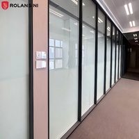 Cloison en verre simple Rolansini, design personnalisé, cloison insonorisée en verre pour banque/hôpital