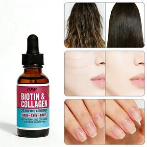 Gotas Líquidas de Colágeno con Biotina OEM 20,000mcg, Colágeno Hidrolizado para el Crecimiento del Cabello, Piel y Uñas, Absorción Superior, Adolescentes y Adultos - Product Image 4