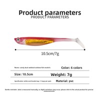 Leurre souple artificiel LOVITA 10,5 cm/7 g en PVC à queue en T avec tube coloré intégré pour la pêche au bar et au poisson-arc-en-ciel - Pack de matériel de pêche
