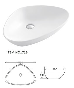 Lavabo de salle de bain en céramique, Unique, Triangle, Art du visage, hôtel étoile, bacia de banheiro, table, Lavabo - Product Image 5