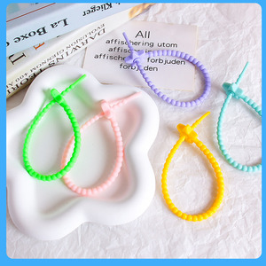 Flower Silicone <b>Cable</b> Tie Key Chain DlY Clothing <b>Bag</b> Jewelry Accessories Lanyard Winder DlY Bracelet Cord - Product Image 2