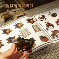 Kit DIY de niche à livres Steampunk en gros, kit de maison miniature DIY, maison de poupée miniature avec éclairage LED pour serre-livres