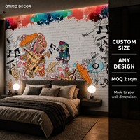 Papier peint mural en toile huilée sur mesure avec des animaux de la forêt, décoration de chambre d'enfant