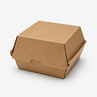 Boîte à hamburger en carton avec doublure intérieure résistante à la graisse pour la livraison de hamburgers, logo personnalisé