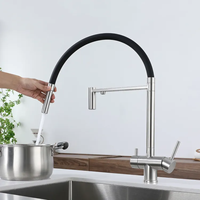 Robinet de cuisine moderne noir brossé avec capteur tactile, cartouche céramique, en acier inoxydable 304, avec douchette extractible et flexible en silicone