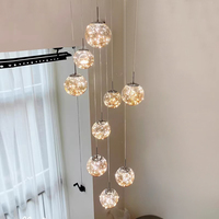 Luminaires suspendus longs pour escaliers, bâtiments en duplex, villas de luxe modernes et minimalistes, appartements loft, salons
