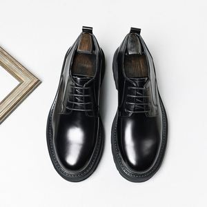 Autumn Latest Formal Business Genuine Leather English Square-<b>Toe</b> Hand-carved Embossing Lace-up Oxford Breathable Anti-Sliproof - Product Image 1