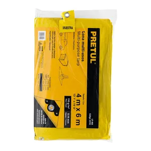 BOX 2 Telo in polietilene 4 x 6 m, giallo, 110 g/m2, PRETUL - Product Image 2