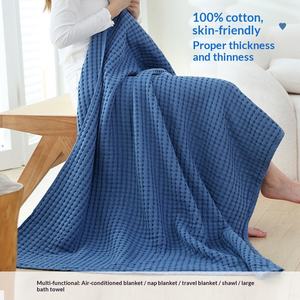 Serviette de bain et de plage en pur coton gaufré, texture gauze, pour <span class=keywords><strong>la</strong></span> sieste climatisée, vente en gros - Product Image 1