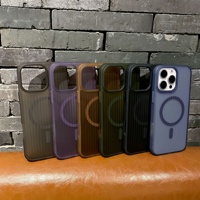 Coque de téléphone magnétique antichoc à finition mate effet peau ondulée pour iPhone 13 14 15 16 17 18 Pro Max