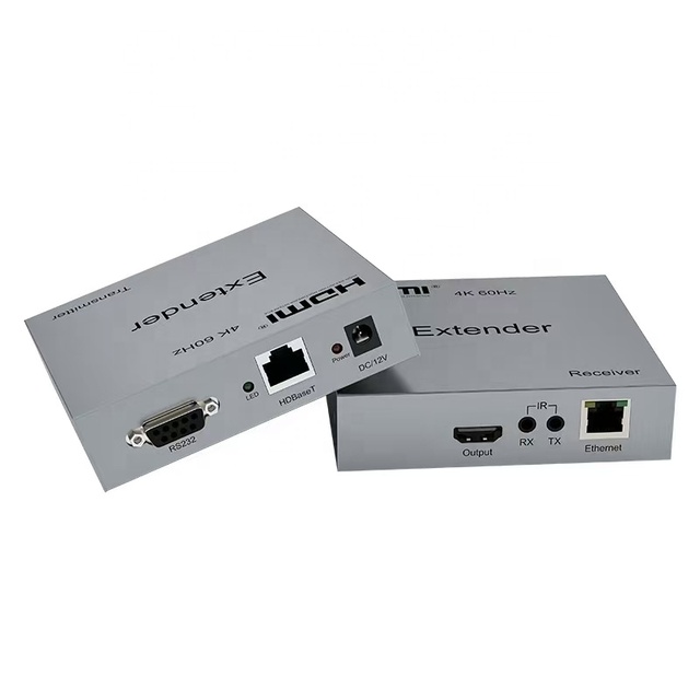 High Quality 4K 60Hz 100M HDBT HDBaseT RJ45 HDMI Extender RS232 Over Ethernet Cat6 Cat 6 with IR