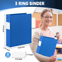 Carpeta de 3 Anillos de 1.5 Pulgadas, para Papel Tamaño Carta (8.5'' x 11''), Capacidad para 350 Hojas, 2 Bolsillos, Paquete de Carpetas de Plástico para la Escuela y Oficina
