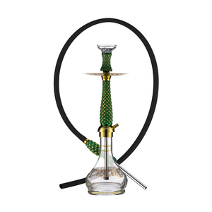 Đôi Màu Lông Thiết Kế Hookah Đặt Thủy Tinh Cơ Sở Nước Với Vàng Trang Trí Cấp Thực Phẩm Silicone Hose Shisha Ống - Product Image 1