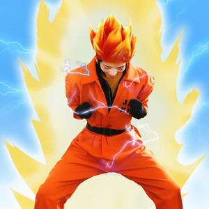 Stu-feed Super-Chion fiamma Cosplay capelli gradiente sfumato accessori costumi Cosplay - Product Image 1