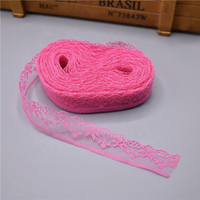 Dentelle florale en maille colorée de 2 cm, non élastique, accessoires pour chaussures, chapeaux, sacs, foulards, bijoux, bouquets DIY – Vente chaude