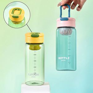 Fashion Simple 650Ml Plastic Tumbler Water Bottles With <b>Tea</b> <b>Infuser</b> Handle Cup Student Scale Plastic Water Bottle Business Gifts - Product Image 3
