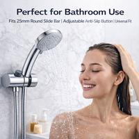Support de fixation réglable en chrome poli pour rail de douche, glissière de douche en plastique ABS pour hôtel, appartement, villa