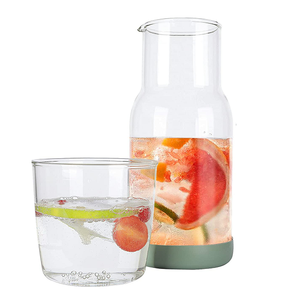 Bán Buôn Borosilicat <span class=keywords><strong>Pitcher</strong></span> Glass Carafe Một Người Uống Glass Pot Và Cup Set - Product Image 1