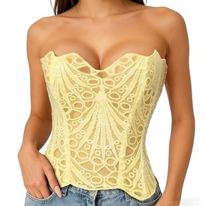 Vente en gros de nouveaux produits européens et américains populaires, style sexy et épicé, corsets à lacets ajourés en forme d'arête de poisson. - Product Image 1