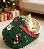 Pantoufle de Noël verte motif bonhomme de neige, style mode et mignon, pour arbre à chat, jeu interactif, soulage l'ennui, cadeau pour chat