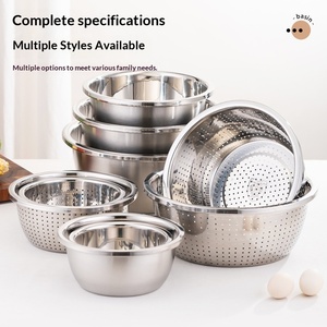 Le Chef He Carp 304 נירוסטה מעובה למטבח, סל ניקוז ומסננת לשטיפת אורז/ירקות - Product Image 3