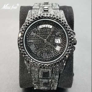 Montre Homme Quartz Diamantée Double Calendrier Haut de Gamme Style Hip Hop Iced Out Tendance Affaires – Meilleure Vente - Product Image 6