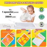 Kit d'art marbré magique pour Halloween, lanterne citrouille DIY, peinture à l'eau pour enfants