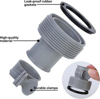 Kunststoff-Poolschlauchadapter Typ B für Intex-Pools – 4-teiliger 1,5-Zoll-Schraubschlauchanschluss – Poolzubehör