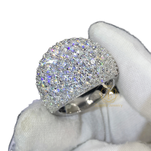 New Arrival Zuanfo Jewelry Fine Jewelry 925 Sterling <b>Silver</b> 18K White Gold Plated GRA Certified Hip Hop <b>Mens</b> Moissanite <b>Ring</b> - Product Image 1